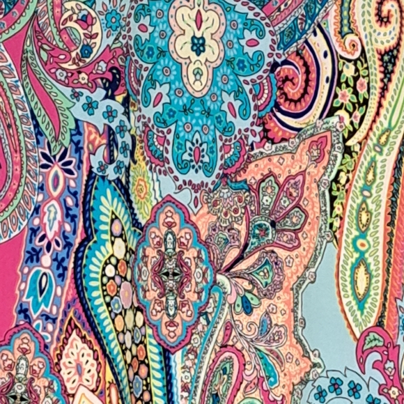 Tommy Hilfiger Multicolor Paisley Sheath Dress Bell Sleeve Above Knee Size 12 - Picture 2 of 6